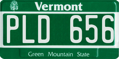 VT license plate PLD656