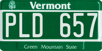 VT license plate PLD657