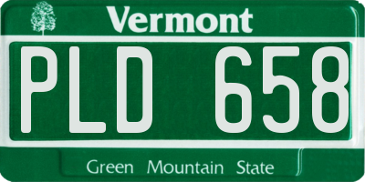 VT license plate PLD658