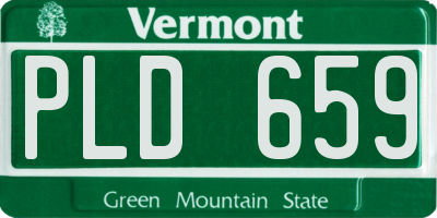 VT license plate PLD659