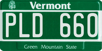 VT license plate PLD660