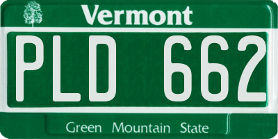 VT license plate PLD662