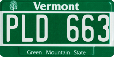VT license plate PLD663