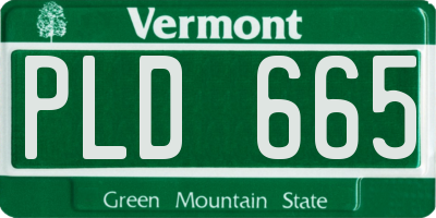 VT license plate PLD665