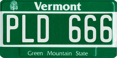 VT license plate PLD666