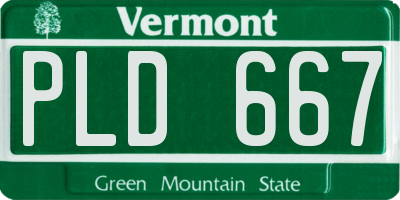 VT license plate PLD667