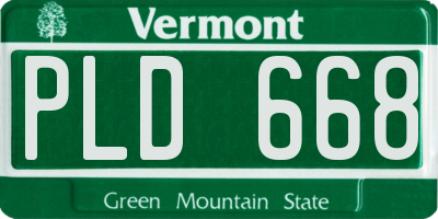VT license plate PLD668