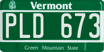 VT license plate PLD673