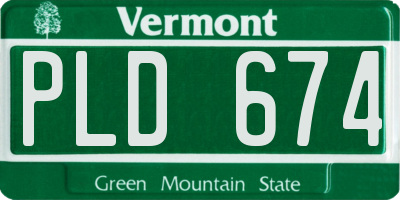 VT license plate PLD674