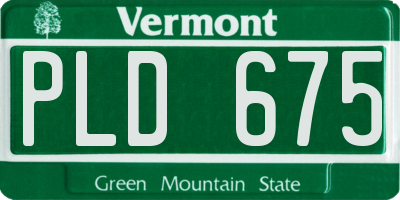 VT license plate PLD675