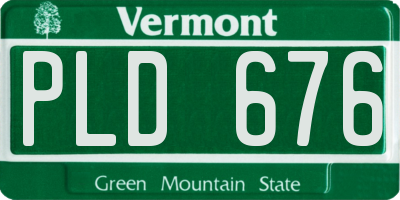 VT license plate PLD676
