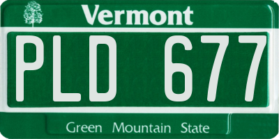 VT license plate PLD677