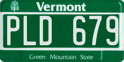 VT license plate PLD679