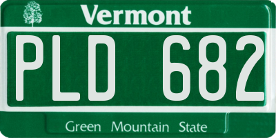 VT license plate PLD682