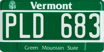 VT license plate PLD683