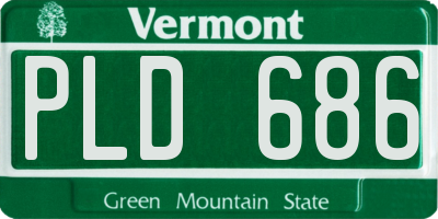 VT license plate PLD686
