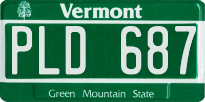 VT license plate PLD687