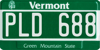 VT license plate PLD688
