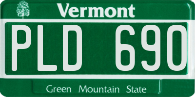 VT license plate PLD690