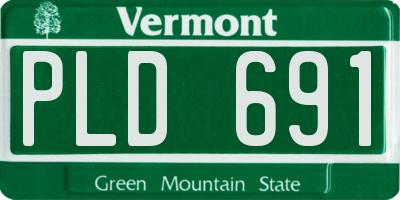 VT license plate PLD691