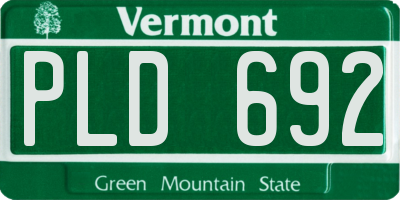 VT license plate PLD692