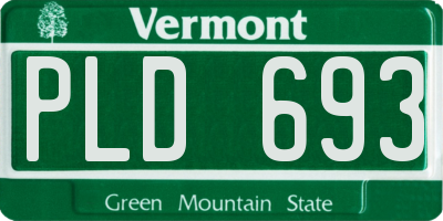 VT license plate PLD693