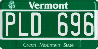 VT license plate PLD696