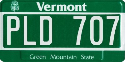 VT license plate PLD707