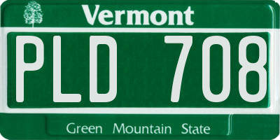 VT license plate PLD708
