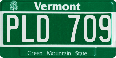 VT license plate PLD709
