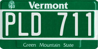 VT license plate PLD711