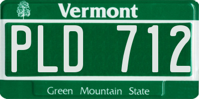 VT license plate PLD712