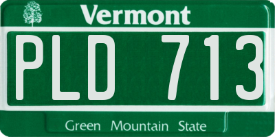 VT license plate PLD713