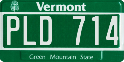 VT license plate PLD714