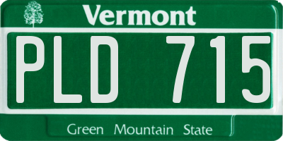 VT license plate PLD715