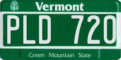 VT license plate PLD720