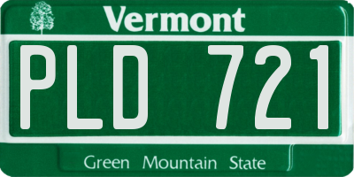 VT license plate PLD721