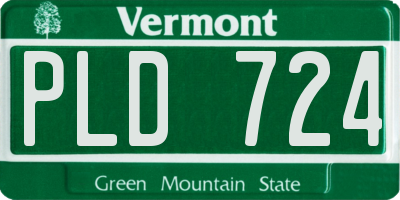 VT license plate PLD724