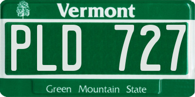VT license plate PLD727