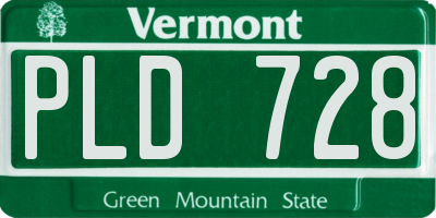 VT license plate PLD728