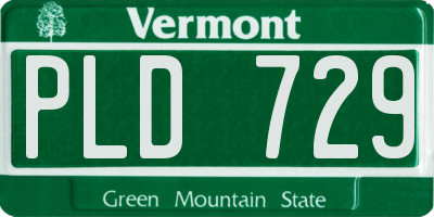 VT license plate PLD729