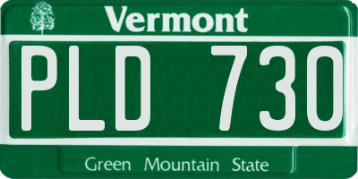 VT license plate PLD730