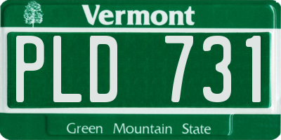 VT license plate PLD731