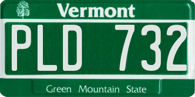 VT license plate PLD732