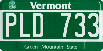VT license plate PLD733