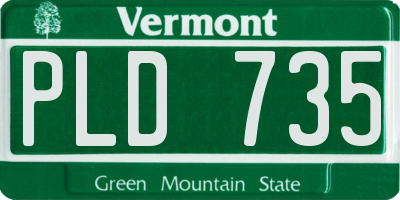 VT license plate PLD735