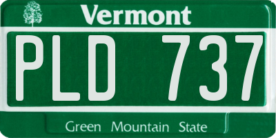 VT license plate PLD737