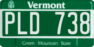 VT license plate PLD738