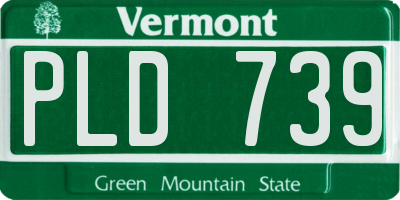 VT license plate PLD739