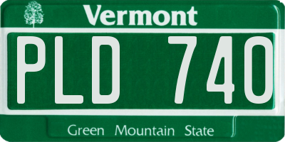 VT license plate PLD740